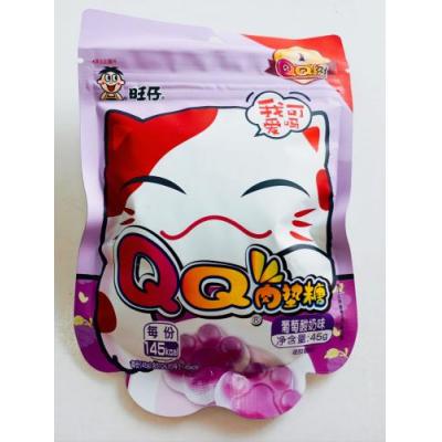 中国 旺仔 QQ 肉垫糖 葡萄酸奶味 45G