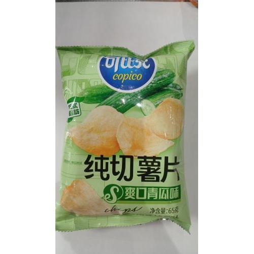 可比克 纯切薯片 爽口黄瓜味 65克
