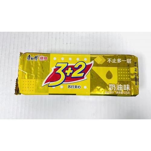 康师傅 3+2 苏打夹心饼干 奶油味 125克