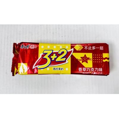 康师傅 3+2 苏打夹心饼干 香草巧克力味 125克