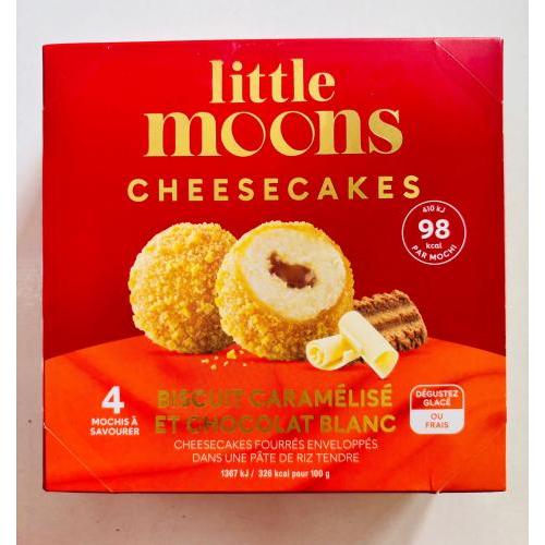 LITTLE MOONS 芝士蛋糕冰淇淋 饼干白巧克力焦糖夹心味 4PCS