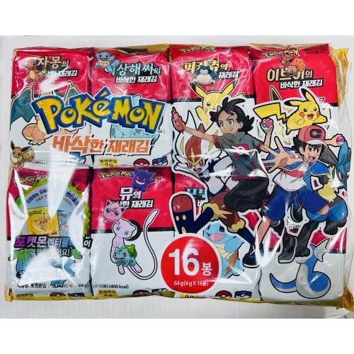 日本神奇宝贝 海苔16包装 含卡片 4克x16包