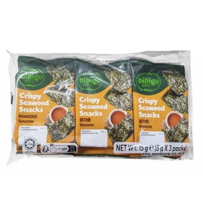 Bibigo 必品阁 韩国调味海苔 芝麻味 5克x3包