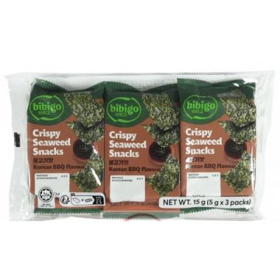Bibigo 必品阁 韩国调味海苔 烧烤味 5克x3包