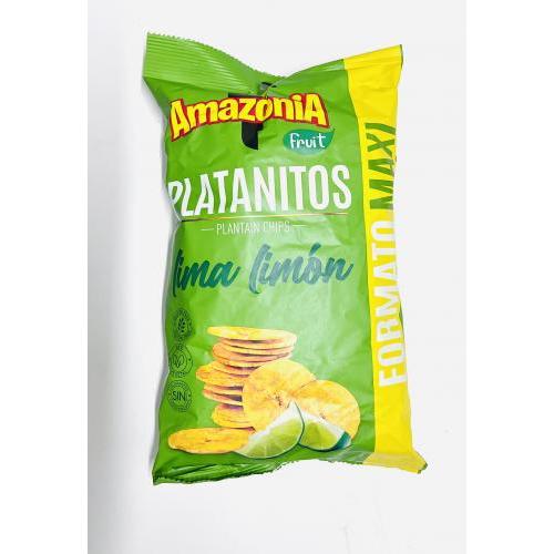 Amazonia plantain chips lime lemon flavor 200g